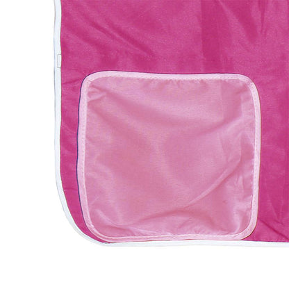 vidaXL Kinderhochbett mit Vorhängen Rosa 80x200 cm Massivholz Kiefer
