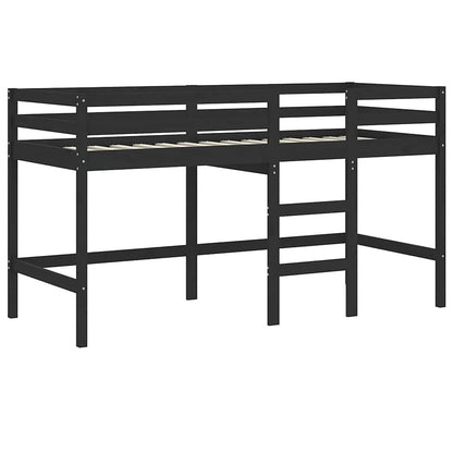 vidaXL Kinderhochbett mit Tunnel Weiß & Schwarz 80x200 cm Kiefernholz