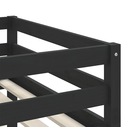 vidaXL Kinderhochbett mit Tunnel Weiß & Schwarz 80x200 cm Kiefernholz