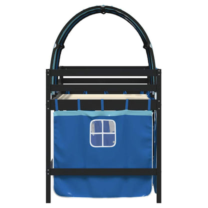 vidaXL Kinderhochbett mit Tunnel Blau 80x200 cm Massivholz Kiefer