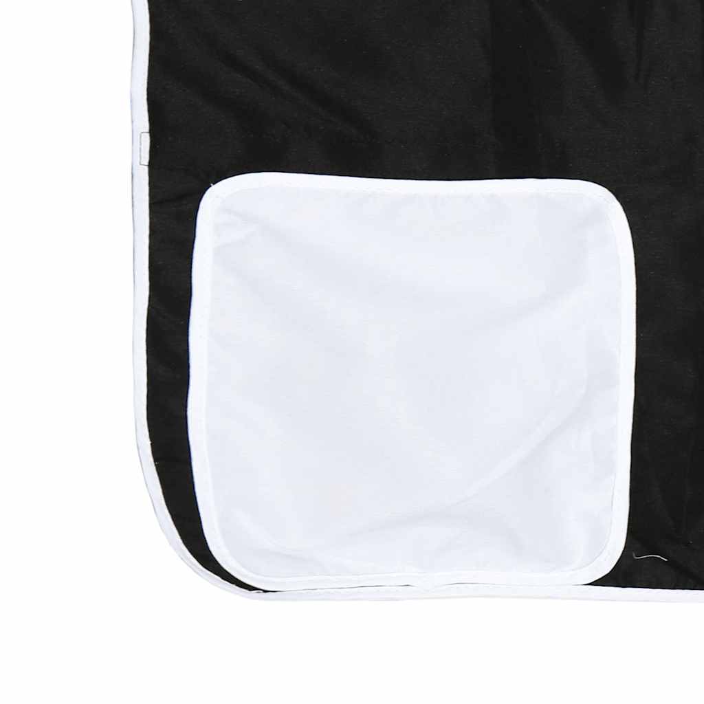 vidaXL Etagenbett mit Vorhängen Weiß & Schwarz 90x190 cm Kiefernholz