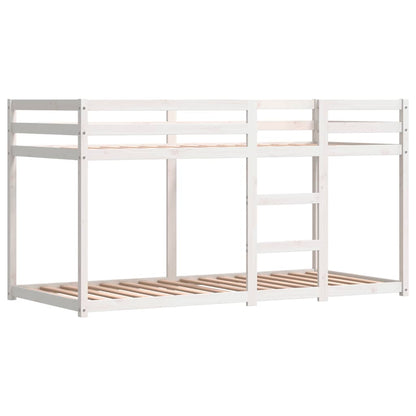 vidaXL Etagenbett mit Vorhängen Weiß & Schwarz 90x190 cm Kiefernholz