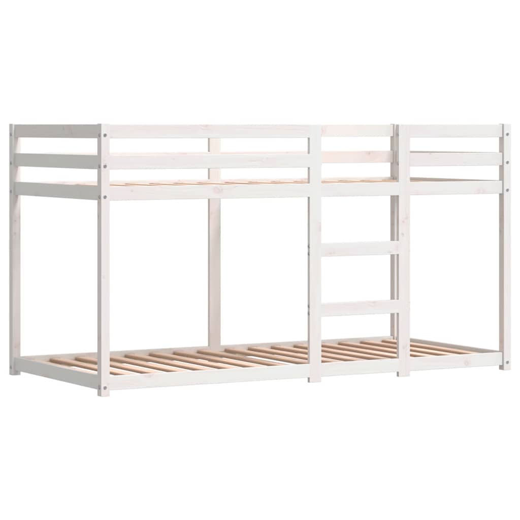 vidaXL Etagenbett mit Vorhängen Blau 90x190 cm Massivholz Kiefer