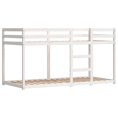 vidaXL Etagenbett mit Vorhängen Blau 90x190 cm Massivholz Kiefer