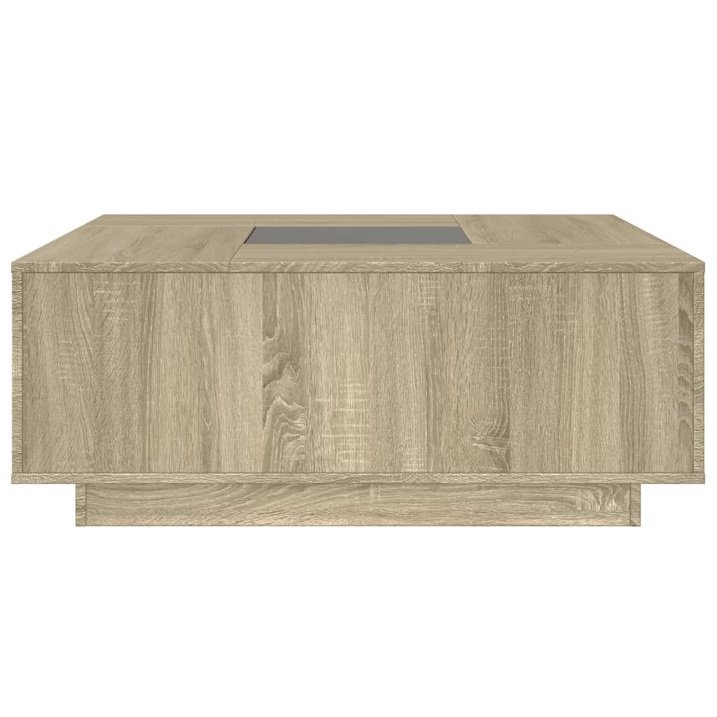 vidaXL Table basse avec LED infini Chêne Sonoma 100x100x40 cm
