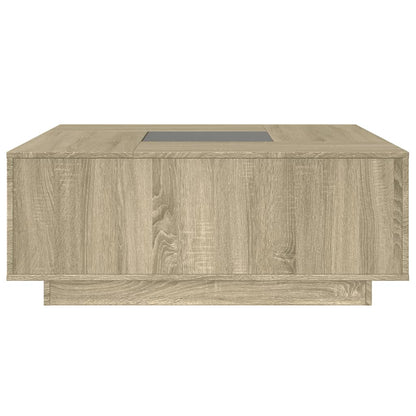 vidaXL Table basse avec LED infini Chêne Sonoma 100x100x40 cm