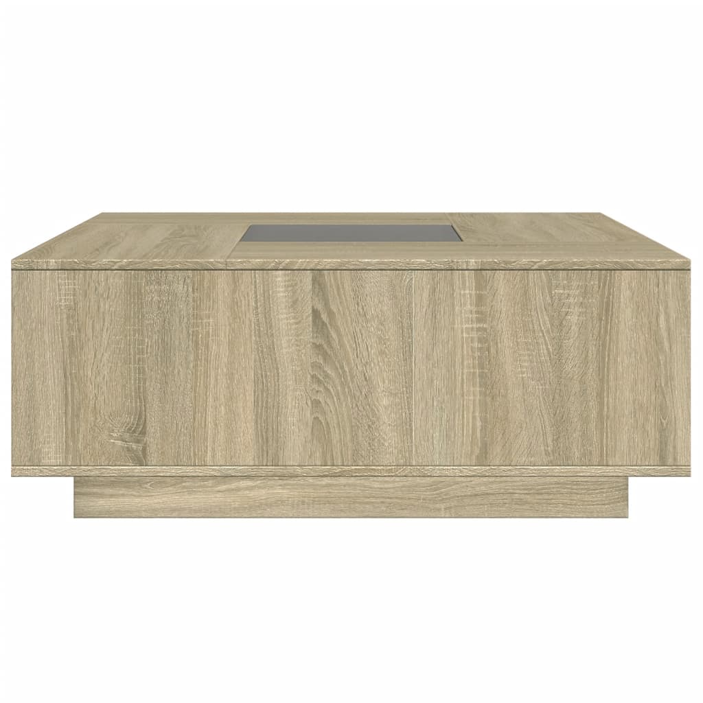 vidaXL Table basse avec LED infini Chêne Sonoma 100x100x40 cm