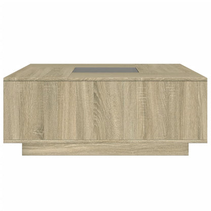 vidaXL Table basse avec LED infini Chêne Sonoma 100x100x40 cm
