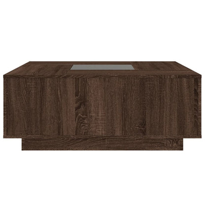 vidaXL Table basse avec LED Infinity aspect chêne marron 100x100x40 cm