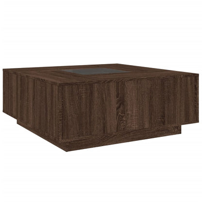 vidaXL Table basse avec LED Infinity aspect chêne marron 100x100x40 cm