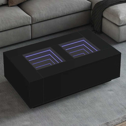 vidaXL Couchtisch mit Infinity-LED Schwarz 116x69x40 cm