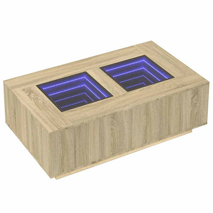 vidaXL Couchtisch mit Infinity-LED Sonoma-Eiche 116x69x40 cm