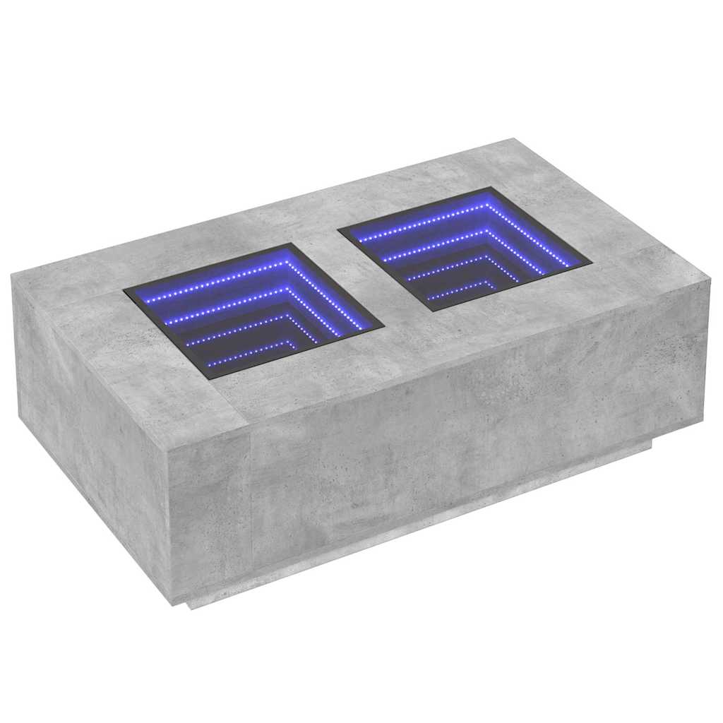 vidaXL Couchtisch mit Infinity-LED Betongrau 116x69x40 cm