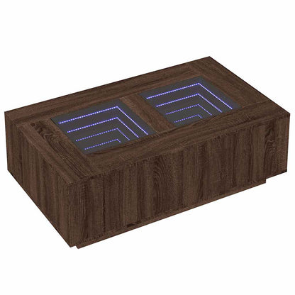vidaXL Couchtisch mit Infinity-LED Braun Eichen-Optik 116x69x40 cm