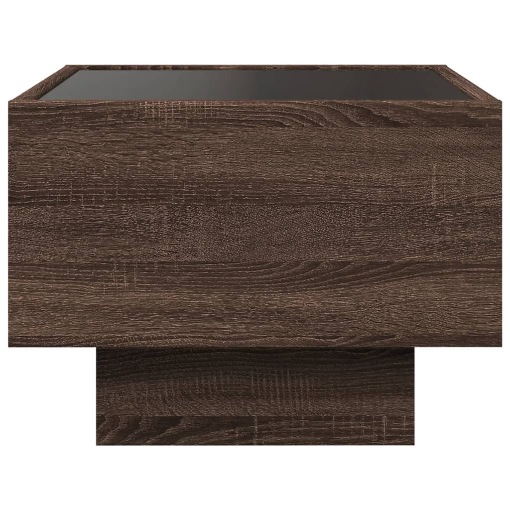vidaXL Nachttisch mit Infinity-LED Braun Eichen-Optik 40x40x30 cm
