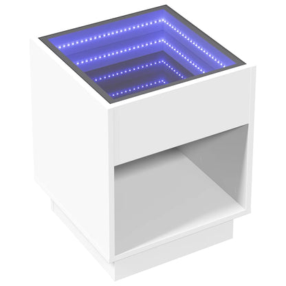 vidaXL Nachttisch mit Infinity-LED Weiß 40x40x50 cm