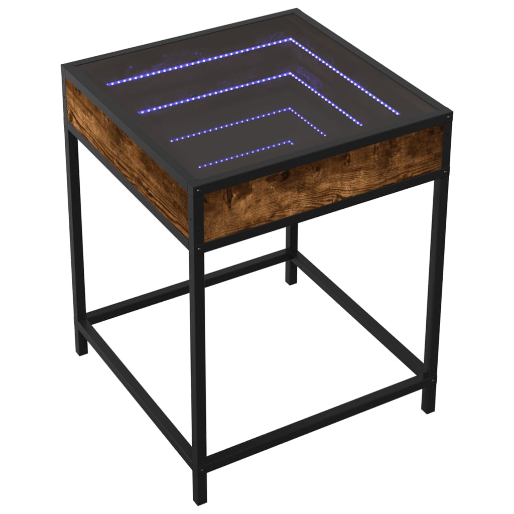 vidaXL Nachttisch mit Infinity-LED Räuchereiche 40x40x51 cm
