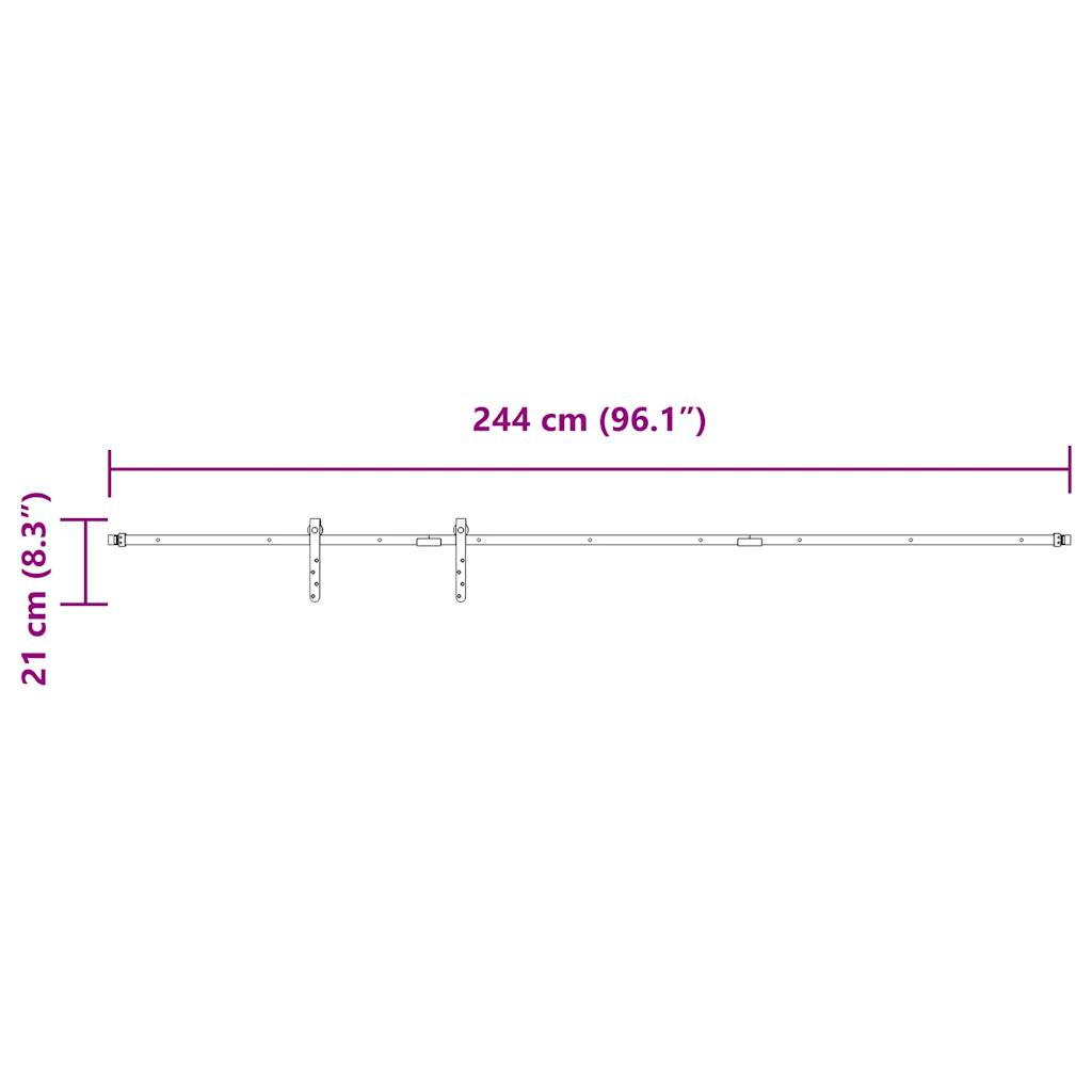 vidaXL Schiebetürbeschlag Set für Schranktüren 244 cm Karbonstahl
