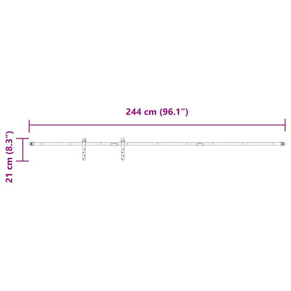 vidaXL Schiebetürbeschlag Set für Schranktüren 244 cm Karbonstahl