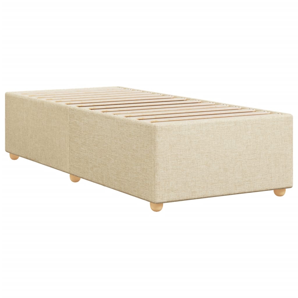 Bettgestell ohne Matratze Creme 90x200 cm Stoff