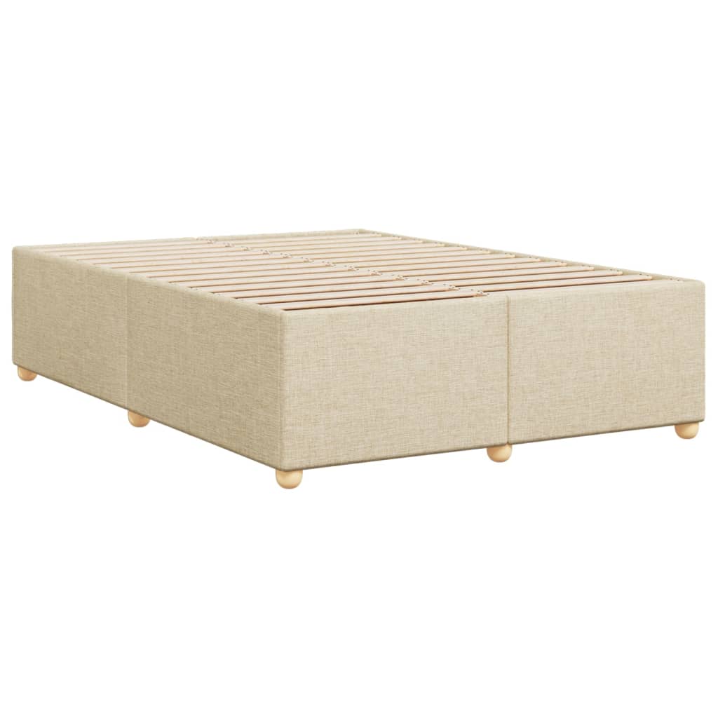 Bettgestell ohne Matratze Creme 140x190 cm Stoff