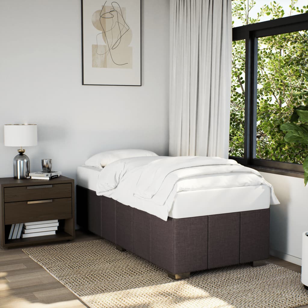 vidaXL Cadre de lit sans matelas Marron foncé 90x200 cm Tissu