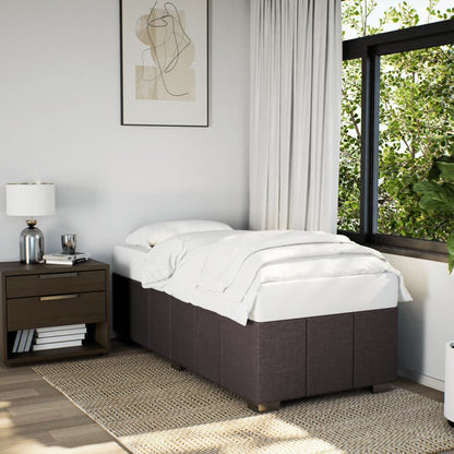vidaXL Cadre de lit sans matelas Marron foncé 90x200 cm Tissu
