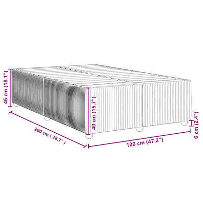 Bettgestell ohne Matratze Blau 120x200 cm Stoff