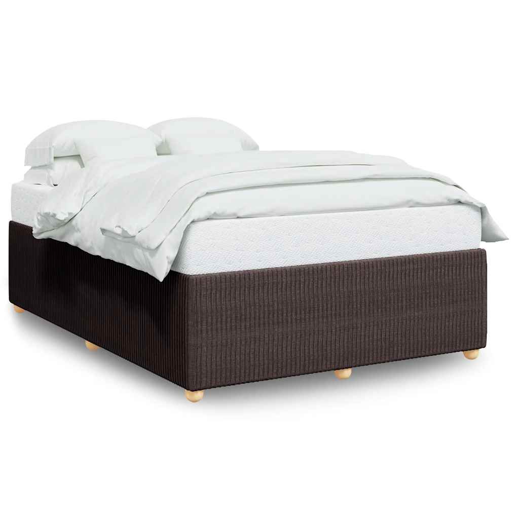 vidaXL Cadre de lit sans matelas Marron foncé 140x200 cm Tissu