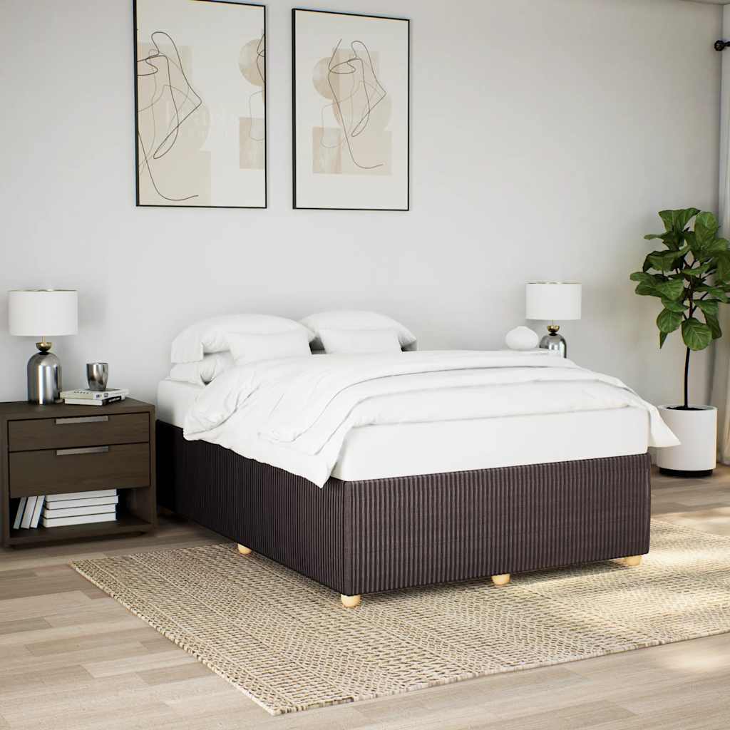 vidaXL Cadre de lit sans matelas Marron foncé 140x200 cm Tissu