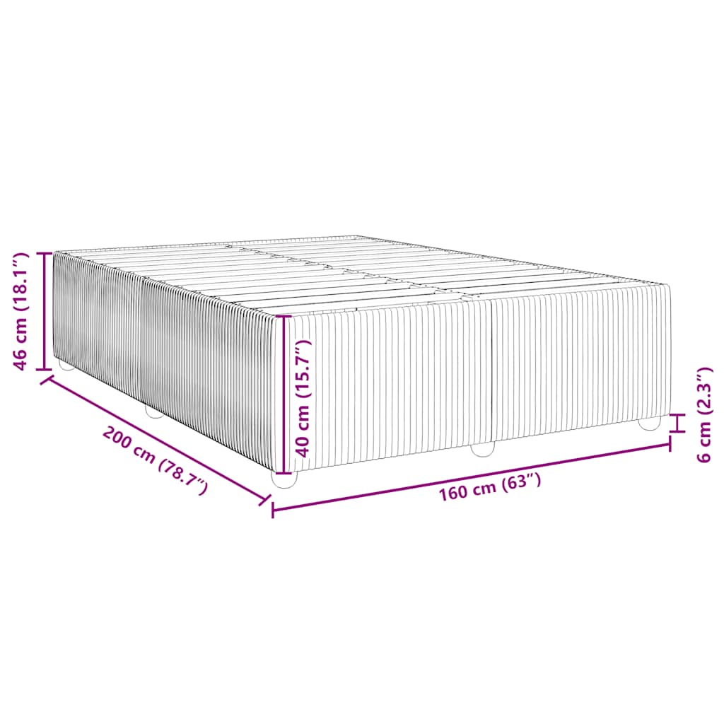 vidaXL Bettgestell ohne Matratze Dunkelbraun 160x200 cm Stoff