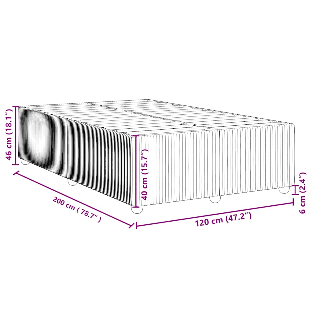 Bettgestell ohne Matratze Hellgrau 120x200 cm Samt