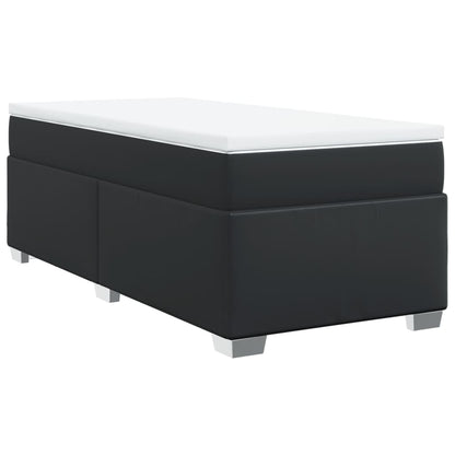 Boxspringbett mit Matratze Schwarz 90x190 cm Kunstleder