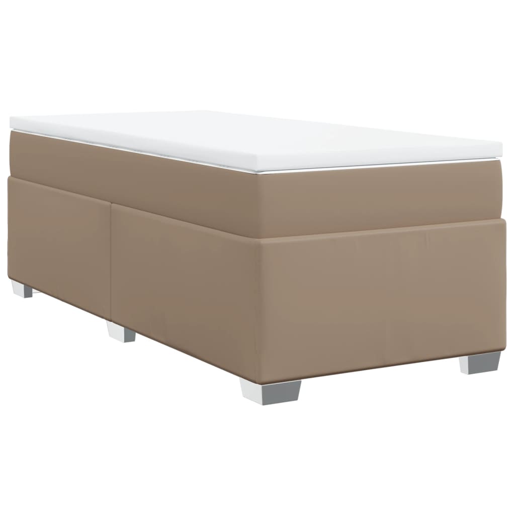 Boxspringbett mit Matratze Cappuccino-Braun 90x190cm Kunstleder