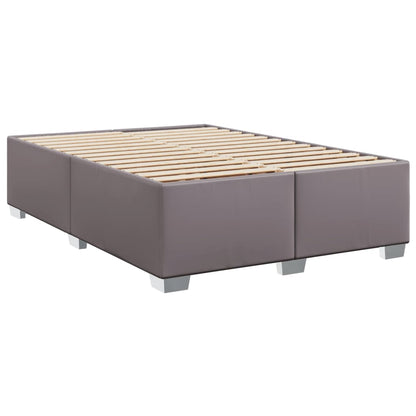 Boxspringbett mit Matratze Grau 140x190 cm Kunstleder