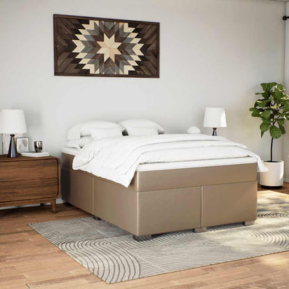 Boxspringbett Matratze Cappuccino-Braun 140x190cm Kunstleder