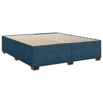 Boxspringbett mit Matratze Dunkelblau 180x200 cm Samt