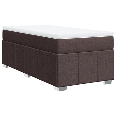 vidaXL Lit boxspring avec matelas Marron foncé 90x200 cm Tissu