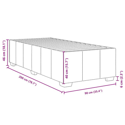 vidaXL Lit boxspring avec matelas Marron foncé 90x200 cm Tissu