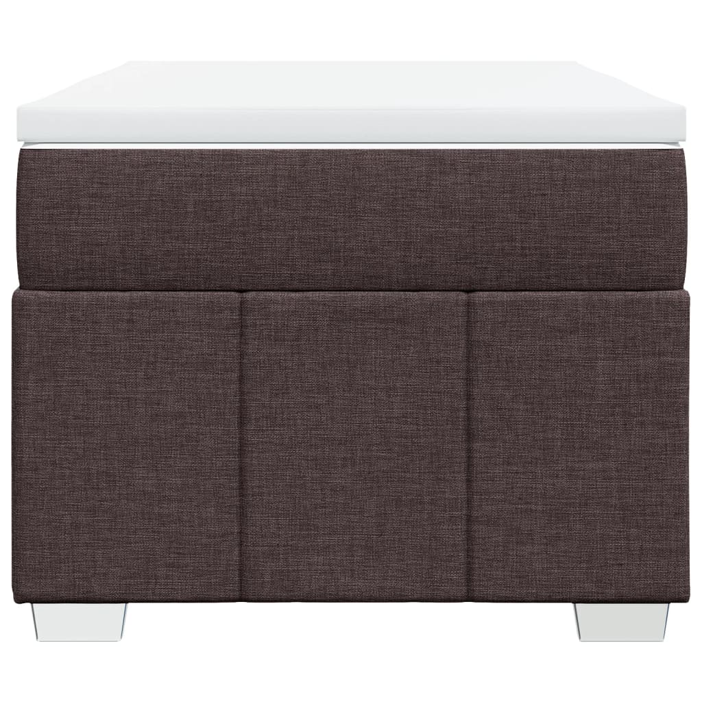 vidaXL Lit boxspring avec matelas Marron foncé 90x200 cm Tissu