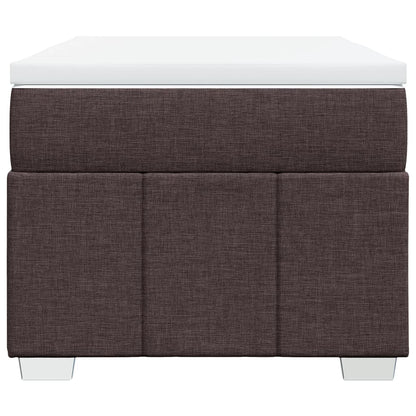 vidaXL Lit boxspring avec matelas Marron foncé 90x200 cm Tissu