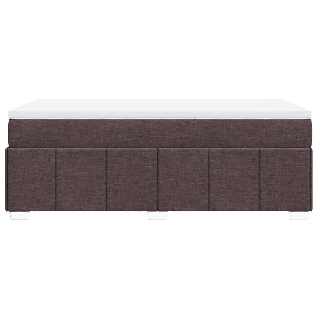 vidaXL Lit boxspring avec matelas Marron foncé 90x200 cm Tissu