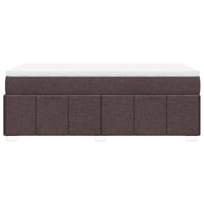 vidaXL Lit boxspring avec matelas Marron foncé 90x200 cm Tissu