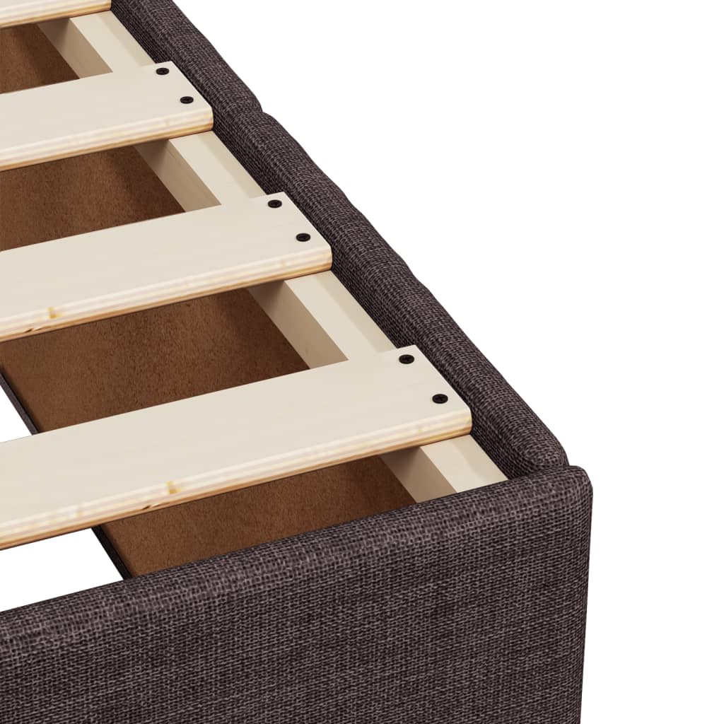 vidaXL Lit boxspring avec matelas Marron foncé 90x200 cm Tissu