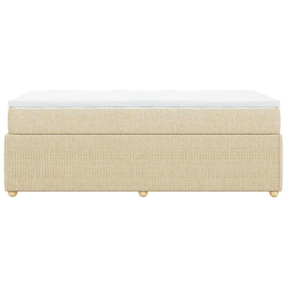 Boxspringbett mit Matratze Creme 80x200 cm Stoff