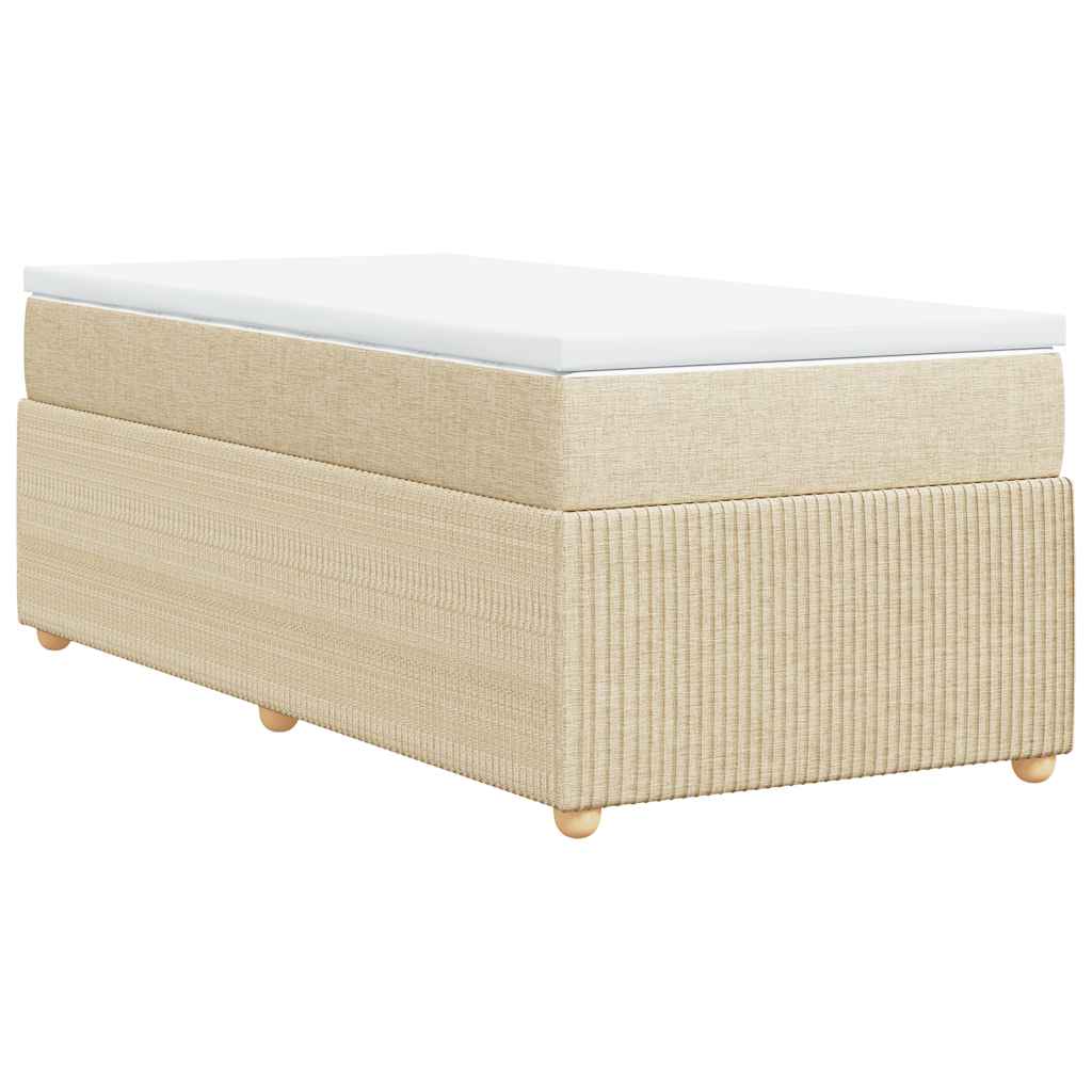 Boxspringbett mit Matratze Creme 90x190 cm Stoff