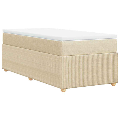 Boxspringbett mit Matratze Creme 90x190 cm Stoff