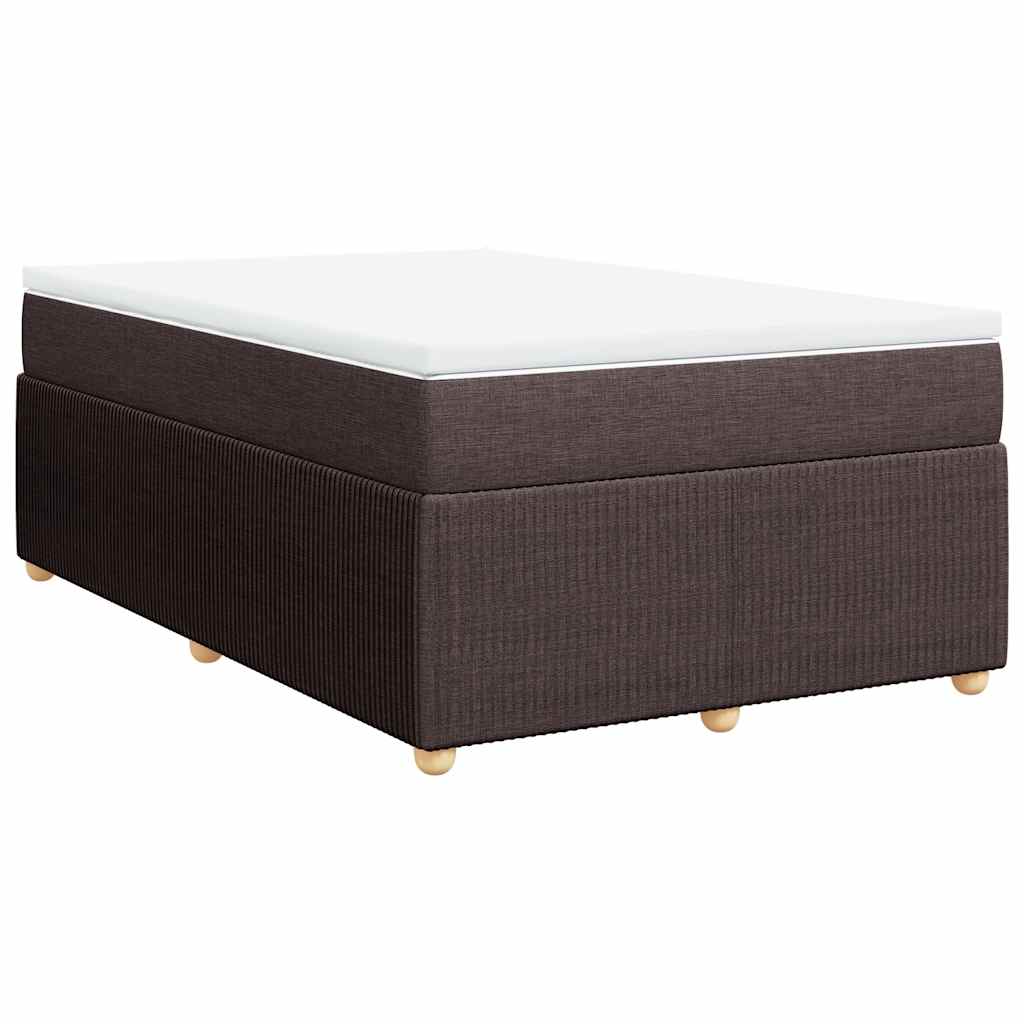 vidaXL Boxspringbett mit Matratze Dunkelbraun 120x200 cm Stoff