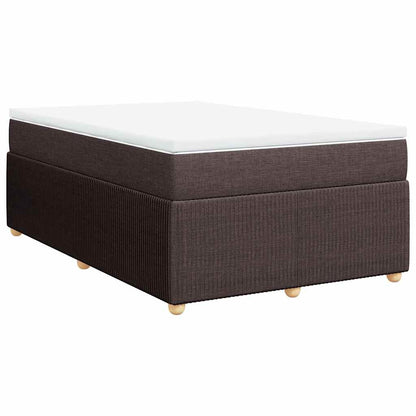 vidaXL Boxspringbett mit Matratze Dunkelbraun 120x200 cm Stoff