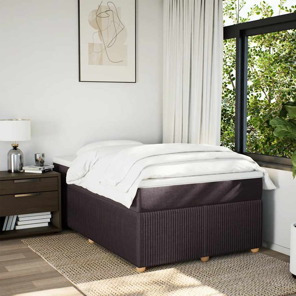 vidaXL Boxspringbett mit Matratze Dunkelbraun 120x200 cm Stoff